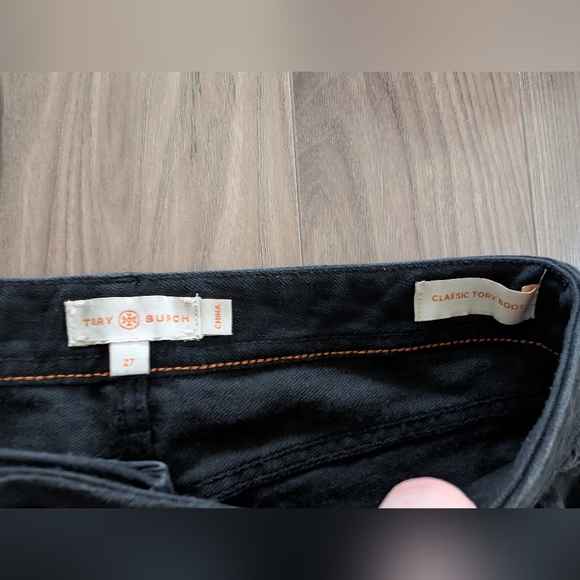 Tory Burch Black Classic Bootcut Black Denim Jeans Low Rise (Size 27 / 4) - Picture 4 of 9